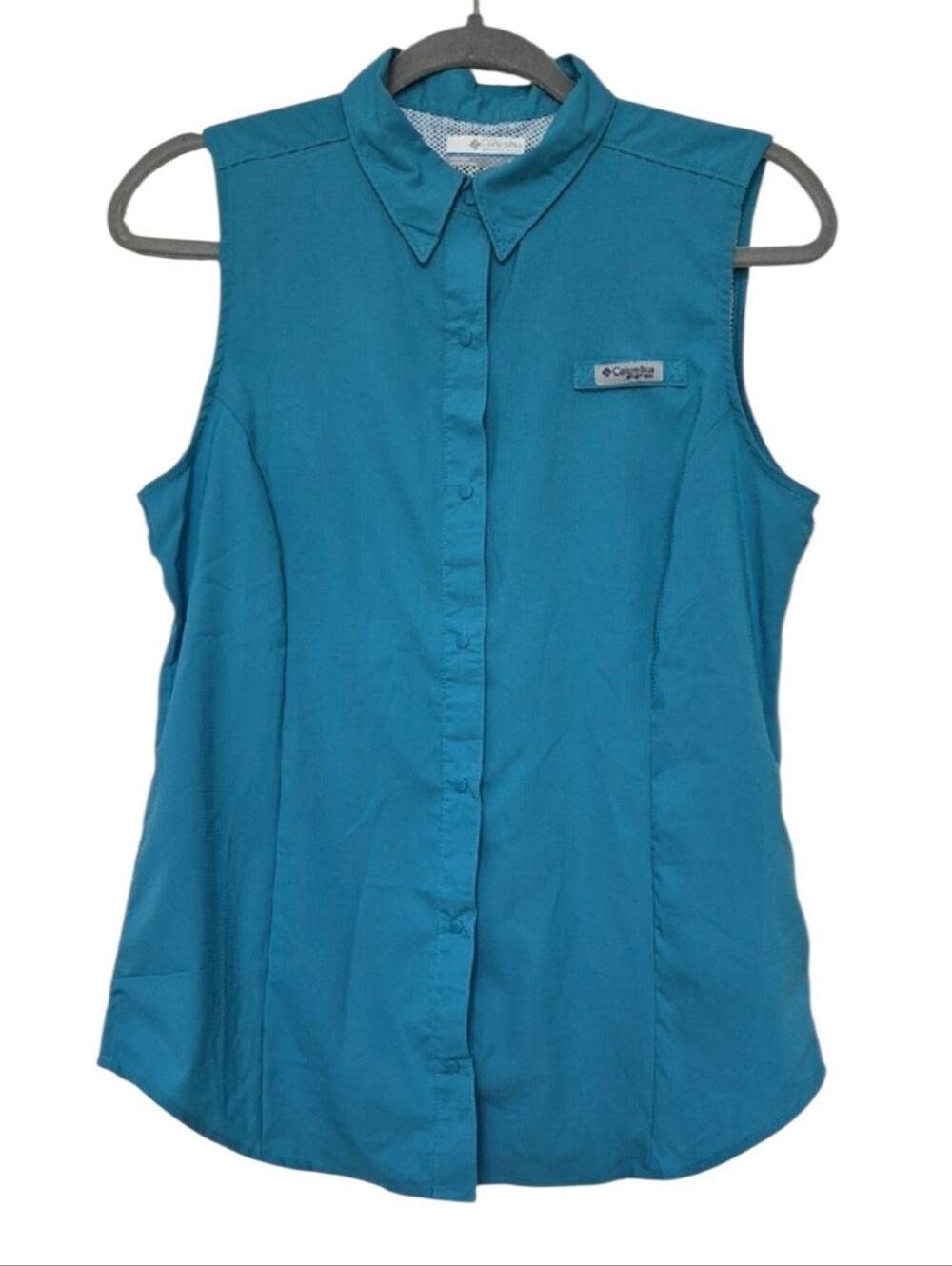 Columbia Size Small Blue PFG Snap Closure Tank Top Fishing